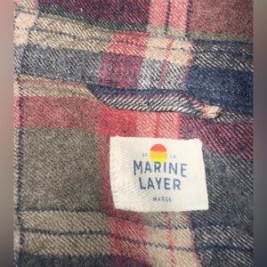 Marine Layer Red and Blue Plaid Shirt
